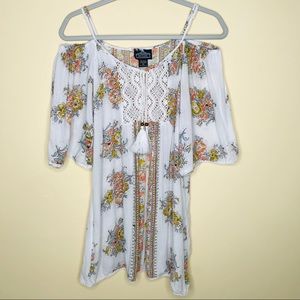 ANGIE Boho Cold Shldr Adjustable Strap Dress Sz M